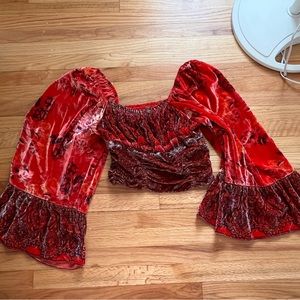 Very cute red velvet top